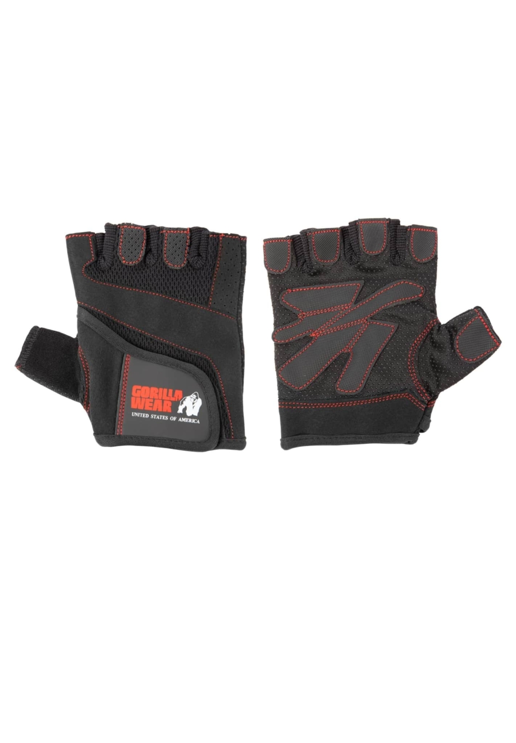 99802950 woman fitness gloves black red stitched 1 scaled