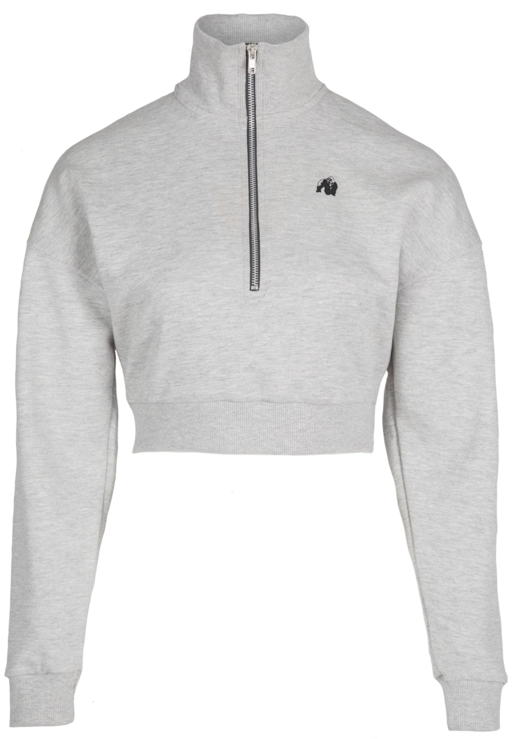 91706800 ocala cropped half zip sweatshirt gray 01 scaled